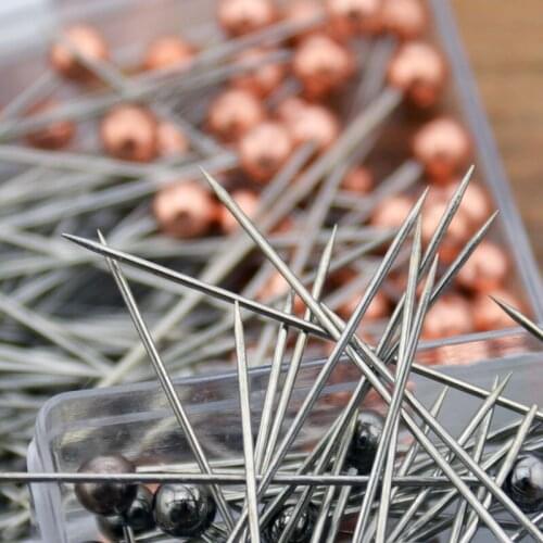 1Box Colorful&White Round Pearl Plug Bead Positioning Needle Locating Pins Patchwork Sewing Pins DIY Sewing Accessory