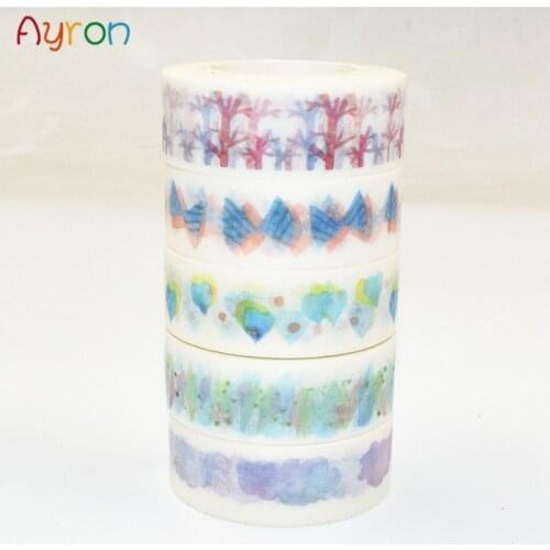 10M Japanese Cute kawaii Colorful Flowers Leaf Masking Washi Tape Decorative Adhesive Tape Diy Scrapbooking School Office Supply