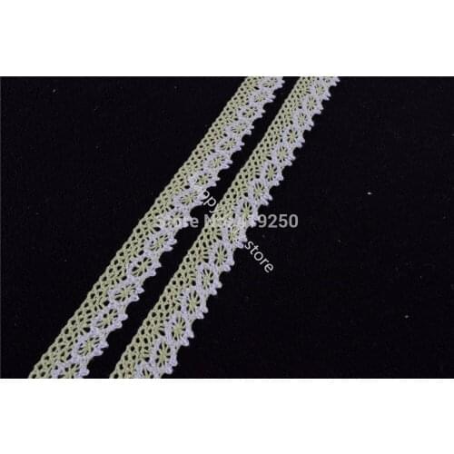 100Yard Green and white color Cotton Lace Crochet Ribbon lace wholesale width 18mm .Lace Trim Edging Wedding