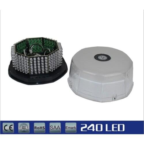 240 LED Amber Magnetic Beacon Light Emergency Warning Strobe Yellow Roof Round