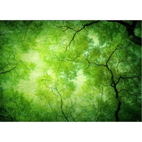 Green refreshing towering green tree 3D zenith mural ceiling 3d ceiling murals wallpaper