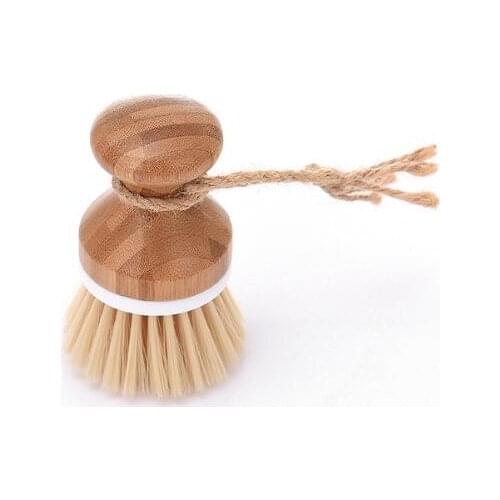 50pcs Creative Bamboo Handle Cleaning Brush Pan Dish Bowl Pot Brush Household Kitchen Cleaning Tools#83219