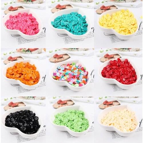 6mm concave solid color pvc sequins hand-sewn clothing accessories DIY handmade beads jewelry accessories
