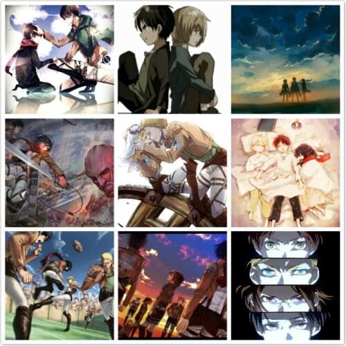 5D DIY Diamond Painting Mosaic Anime Attack on Titan Art Diamond Embroidery Full Cross Stitch Kits Home Decor
