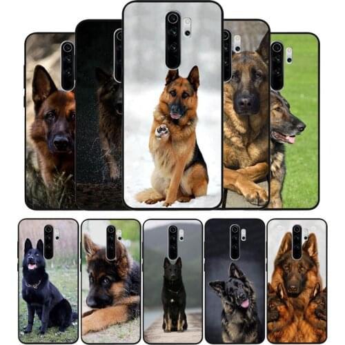 German Shepherd Dog black Silicone Phone Case For Redmi note 9 8 7 Pro S 8T 7A Cover