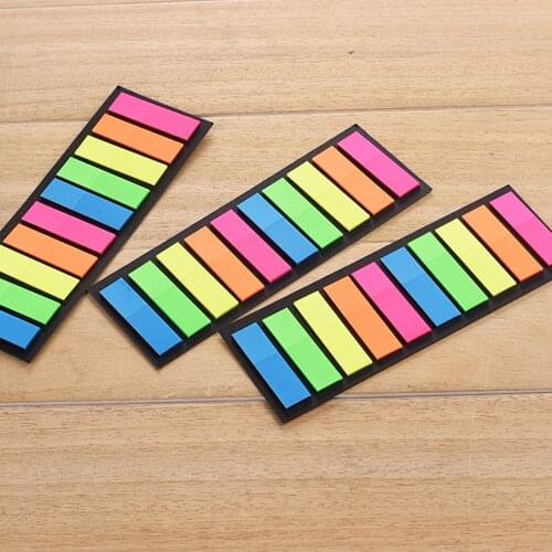 Creative Transparent Fluorescent Planner Stickers Classification Index Stickers BookMarker Memo Pad