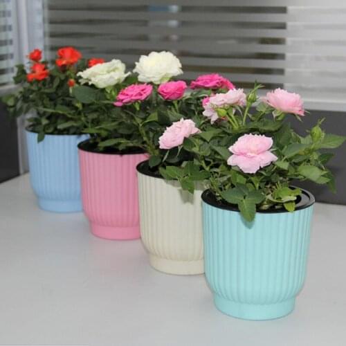 Lazy Flower Pots Flowerpot Imitation Porcelain Series Plastic Planting Automatic Water Absorption Potted Plants