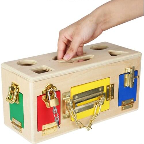 Kids Unlocking Wooden Toolbox Toy Early Education Game Learning For Kids Box Gift Toy Practical Birthday Montessori Skill