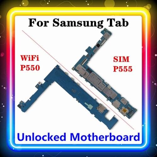 For Samsung Galaxy Tab A P555 P550 Motherboard Original WIFI / SIM Support Android OS Test With Full Chips Mainboard