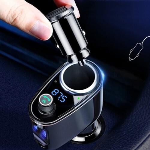 JINSERTA Bluetooth FM Transmitter Car Music MP3 Player Hands Free Car Kit Cigarette Lighter Power Adapter Splitter USB Charger