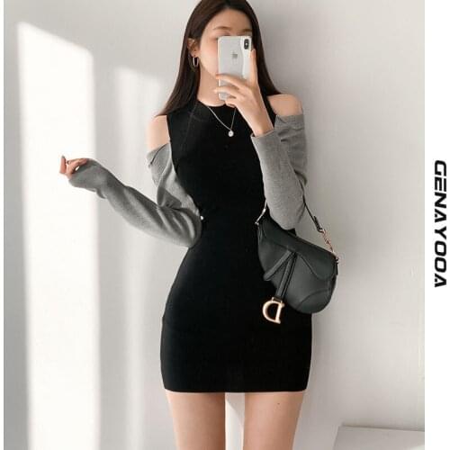 Модные вязаные платья Genayooa China At AliExpress