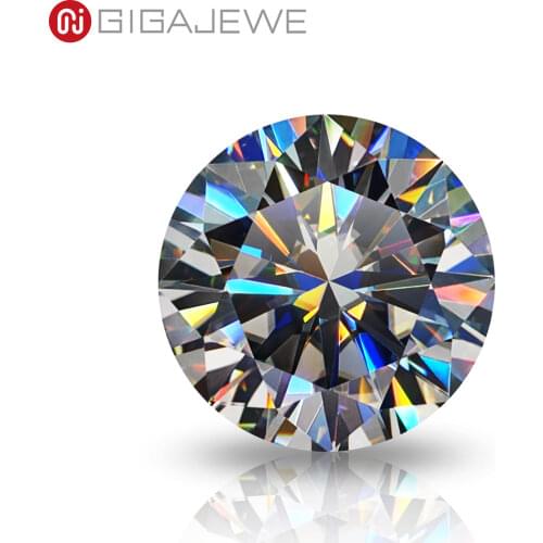 GIGAJEWE Hand-Cutting Round Grey VVS1 Moissanite Premium Gems Loose Diamond Test Passed Gemstone For Jewelry Making
