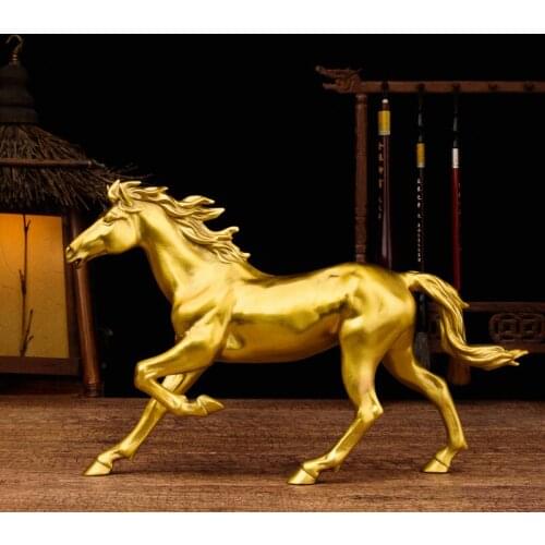 GOOD Business Efficacious Money Drawing Talisman Good luck Success -Home office FENG SHUI KAI GUANG GOLD copper horse statue