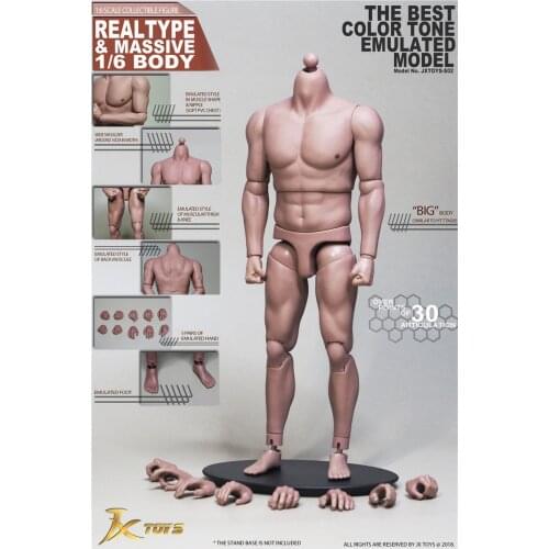 JXtoys S02 1/6 30 Articulations Strong Male Body Asian Muscle Body for 12inch Collectible Action Figure DIY
