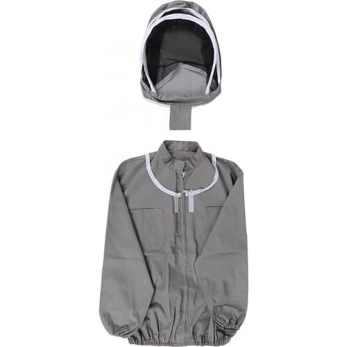 Brown Beekeeping Jacket Suit Detachable Beekeeping Protective Jacket Beekeeper Smock with Hat
