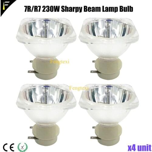 4pcs/lot Glass Ceramic Head Bulb Stage Spot Lamp Bulb Highlight 7R/R7 230w Sharpy Beam Light Bulb P-VIP e20.6 230 watt Freeship