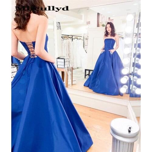 Mbcullyd Royal Blue Ball Gown Evening Dresses with Crystal Pockets 2020 Formal Long Floor Length vestidos de fiesta de noche