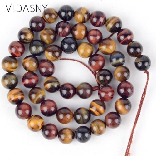 Multicolor Tiger Eye Natural Round Stone Beads For Jewelry Making 4/6/8/10/12mm Spacer Loose Beads Diy Bracelet Necklace 15