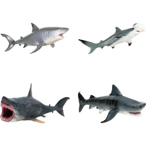 Simulation Marine Life Shark Figures Hand-Painted Miniature Model Sea Life Educational Toy Pretend Play Playset Gifts