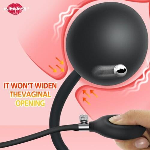 Inflatable Anal Plug Soft Black Pump Up Air-filled Silicone Butt Plug But Anal Dilator Anus Massager Sex Toy for Men Woman Gay