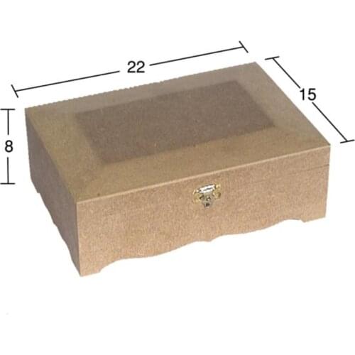 KU261 Small Bevelled Box, Can Be Painted Wood Mdf Box