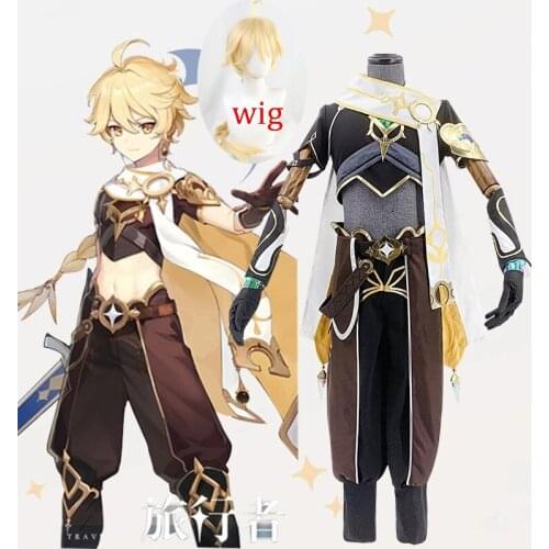 New Game Genshin Impact Traveler Aether Cosplay Costume Battle Suit Full Set Halloween Carnival Party Costumes Unisex