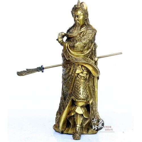Character knife copper crafts Ancient Chinese General Avoid evil and safe house God of Wealth crafts decoration ornaments(A853)