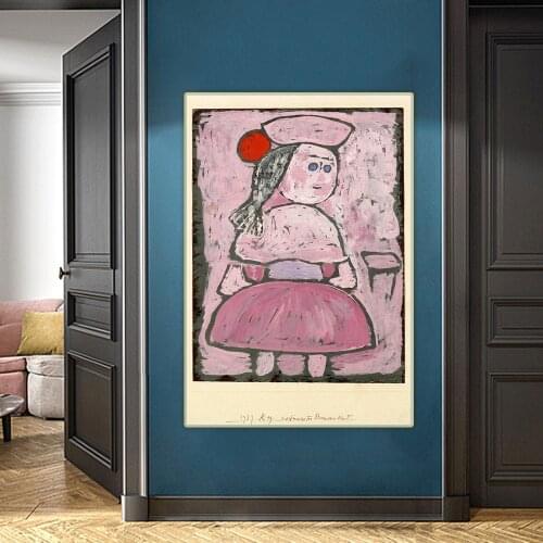 Paul Klee《Peasant Girl》Abstract Canvas Art Oil Painting Artwork Poster Picture Wall Hanging Decor Home Living Room Decoration