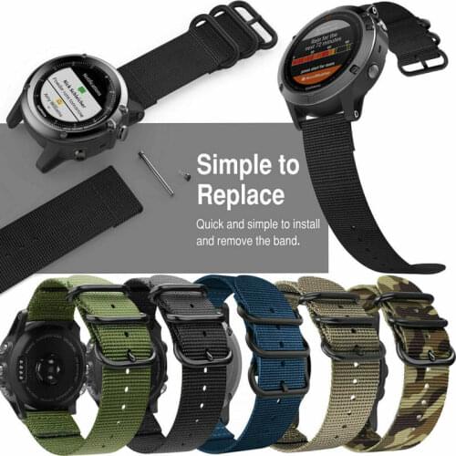 Weave Nylon Watch Band Belt with Tool for Garmin Fenix 5/5 Plus/Forerunner 935 22mm 26mm Sports Strap Loop Military Wristband