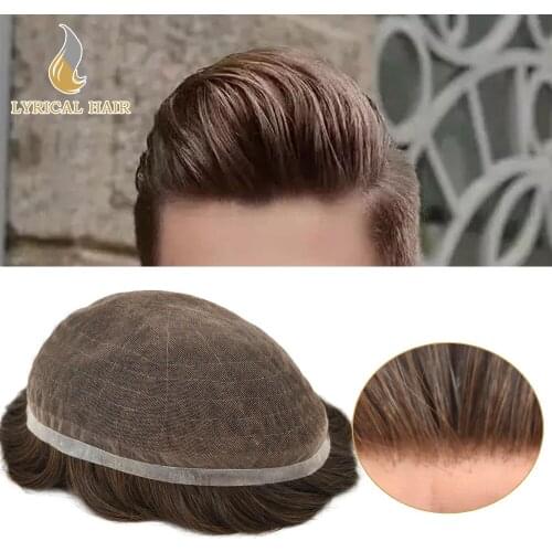 Full French Lace Gray Hair System Transparent Lace Mens Toupee Natural Hairline Hairpiece Light Density All Colors Replacement