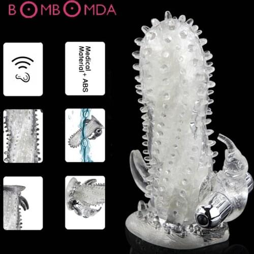 Silicone Cock Penis Ring Sleeve Vibrators Ring Delay Ejaculation Sex Toys for Men Clitoris Stimulation Finger Vibrator Extension
