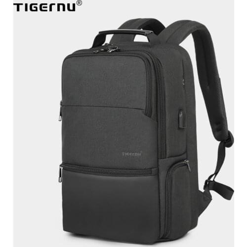 Tigernu New Man Backpack Waterproof Anti Theif Bagpack USB Recharging Multi-layer Space Male Bag RFID Lining Travel Backpack
