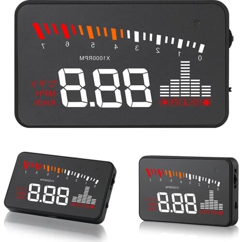 OBD2 HUD Smart Gauges Head-Up Display RPM Speed Alarm Windshield Projector Digital Car Speedometer Auto Electronics Accessories