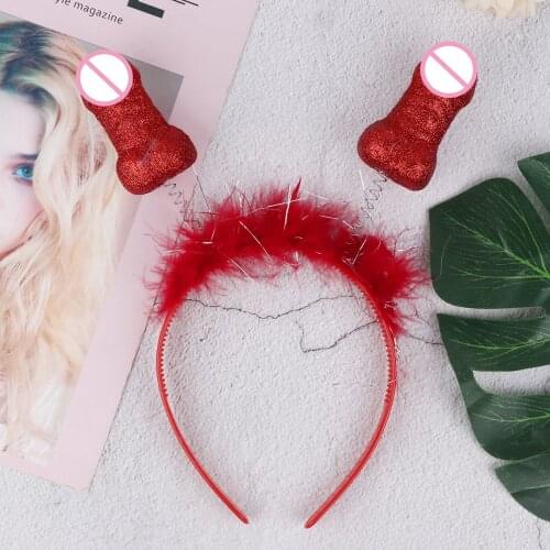 Penis Shape Head Band Glow Luminous Headband Headwear Boppers Headbands for Women Girls Bachlorette Hens Party Night Out Gift
