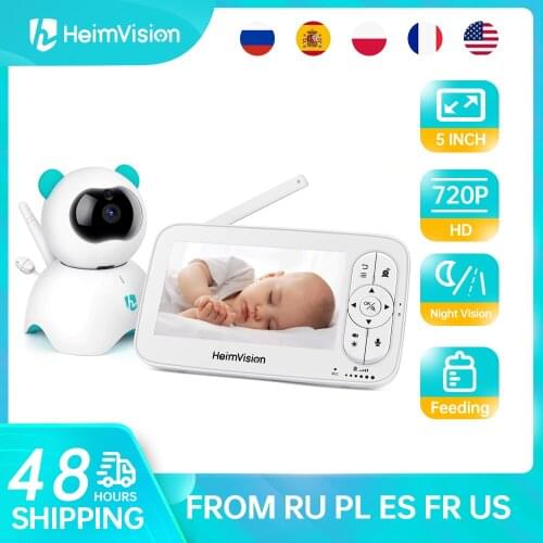 HeimVision HM136 Baby Sleep Monitor with Camera 720P Video 5 Inch LCD Screen Nanny Security Night Vision Temperature Camera