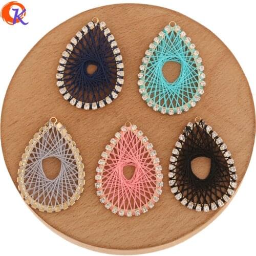 Cordial Design 40Pcs 26*37MM Jewelry Accessories/Hand Made/Drop Shape/DIY Earrings Making/Rhinestone Charms/Earring Findings