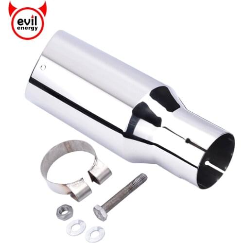 Evil energy Universal 2.5" Inlet 4" Outlet Stainless Steel Exhaust Tip Pipe Round Tip For Exhaust pipe 63mm or 60mm Car Styling