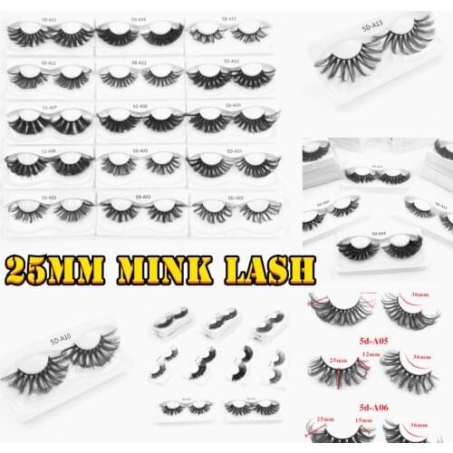 1 Pair 25 mm Mink Eyelashes Fluffy Lashes Dramatic Messy Long False Eyelashes Makeup Wholesale 25mm 3d Mink Lashes Dramatic