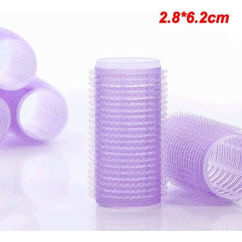 12pcs/set 28mm Self Grip Holding Hair Rollers Hairdressing Curlers Sticky Cling Air Bang Rods Wave Fluffy Self-adhesive 1535
