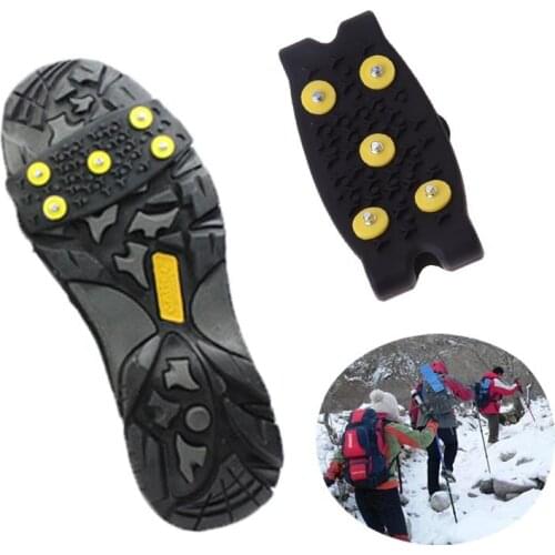 2PCS/Pair 5Studs Snow Anti Slip Ice Crampons Mountaineering Anti-Skating Claw Shoes Snow Walker For Skiing Walking Hiking Travel