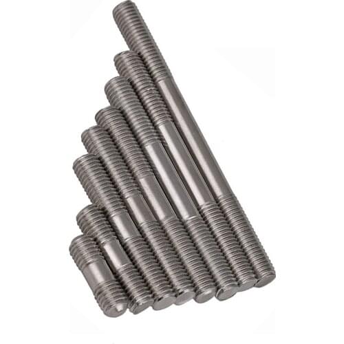 304 Stainless Steel Double End Thread Rod Headless Stud Bolts Screw Rod Tooth Stick Dual Head Threaded Bar Metric M3~M16