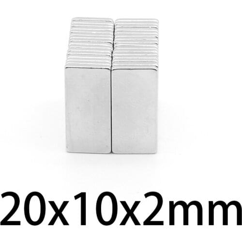 5/10/20/50/100/150PCS 20x10x2 Block Search Magnet N35 Rectangular Strong Powerful Magnets 20x10x2mm Neodymium Magnet 20*10*2