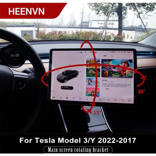 Heenvn For Tesla Model 3 Y 2021 Accessories New Central Control Screen Rotation Bracket Car GPS Navigation Holder Accessory