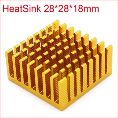 Free Shipping 10pcs 28*28*18mm HeatSink Heat Sink Radiator Small Radiator - Golden