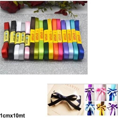 Cansüs 1 cm Satin Ribbon Ribbon White 10Mt party material