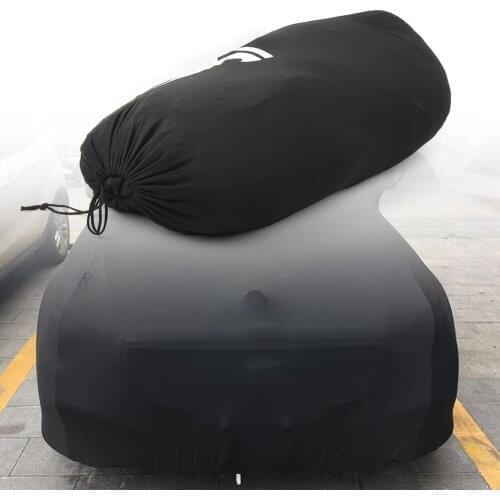 Black Car Cover Indoor Outdoor Windproof Rain Snow Dust Protector Universal For Volkswagen VW Sedan Cars