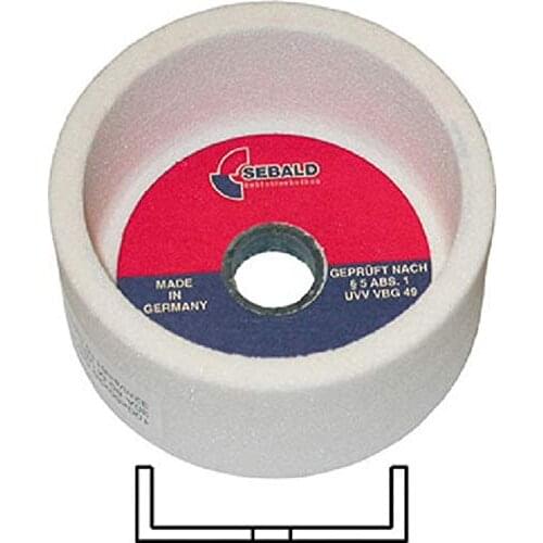 Cup grinding wheel cylindrical Ø 100 X50 hole 20MM thickness 8MM grit M (SEBALD) DE