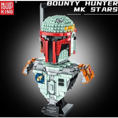 MOULD KING Stars Building Blocks Bounty Hunter Darth Lord Bust Model MOC Brick Toys Children Collection Educational Gifts