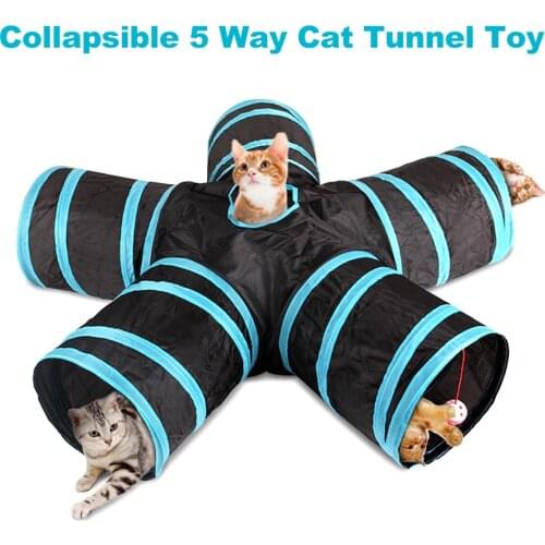 Cat Toys Indoor Cat Tunnel 1/5 Way Pet Play Tunnel Collapsible Tunnel Tube Tunnel Peek Hole Toy Pet Toys for Cats Rabbits