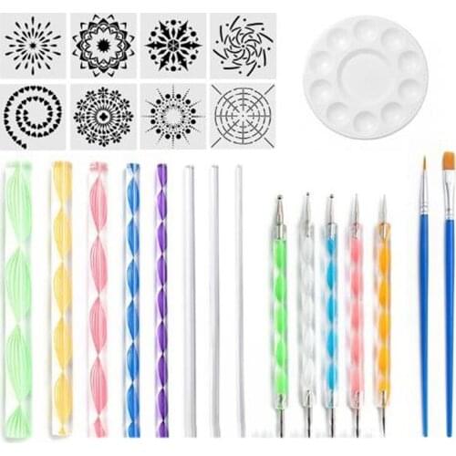 Mandala Dotting Tools 24Pcs Mandala Rock Painting Supplies Including for Rock Art Painting/Nail Art/Kids' Crafts